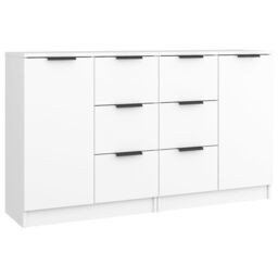 Berkfield Home Sideboards 2 pcs White 60x30x70 cm Engineered Wood - Size: 60 x 30 x 70 cm - thumbnail 2