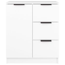 Berkfield Home Sideboards 2 pcs White 60x30x70 cm Engineered Wood - Size: 60 x 30 x 70 cm - thumbnail 5