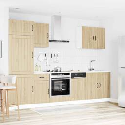 Berkfield Home 7 Piece Kitchen Cabinet Set Kalmar Sonoma Oak Engineered Wood in Brown - thumbnail 3