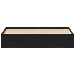 Berkfield Home Bed Frame without Mattress Black Oak 200x200 cm Engineered Wood - thumbnail 5