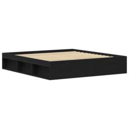 Berkfield Home Bed Frame without Mattress Black Oak 200x200 cm Engineered Wood - thumbnail 7