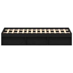 Berkfield Home Bed Frame without Mattress Black Oak 200x200 cm Engineered Wood - thumbnail 6