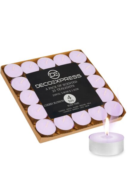 Deco Express Scented 25 Packs Tealights - Cherry Blossom in Pink - image 1