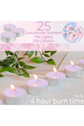 Deco Express Scented 25 Packs Tealights - Cherry Blossom in Pink - thumbnail 2