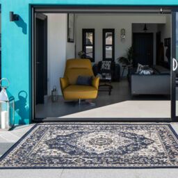 Kukoon Men's Navy Medallion Outdoor, Garden & Patio Area Rug - Size: 60 cm x 240 cm - thumbnail 2