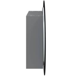 Berkfield Home Bathroom Cabinet with Round Mirror&LED Grey 54x54x17.5 cm - thumbnail 7