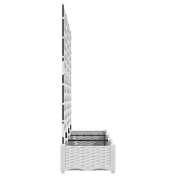 Berkfield Home White Garden Planter with Trellis 3 pcs White 120x40x125.5 cm - thumbnail 5