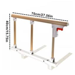 Hinsinc 3 Section Foldable Bed Rail Bed Safety Rail Side in Natural - Size: 100.8 cm - 108.8 cm - thumbnail 2