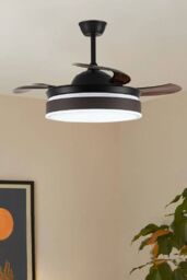 Living and Home Modern Style Indoor Round Fan Ceiling Light in White - thumbnail 2