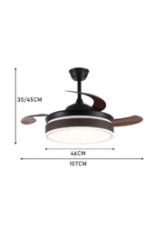 Living and Home Modern Style Indoor Round Fan Ceiling Light in White - thumbnail 4