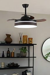 Living and Home Modern Style Indoor Round Fan Ceiling Light in White - thumbnail 1