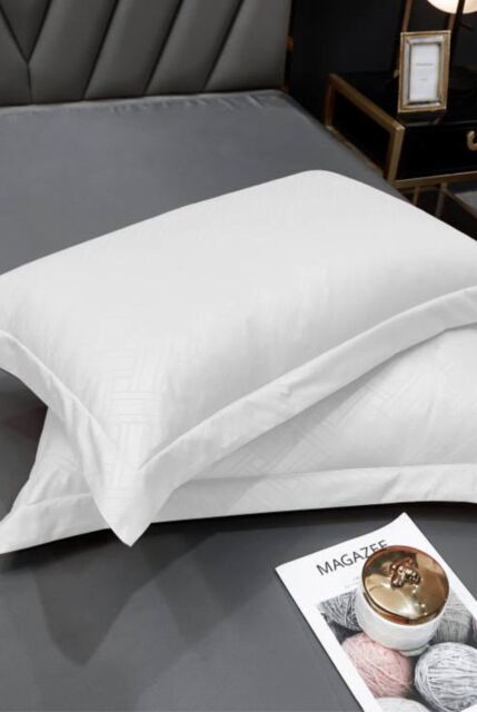 Ezysleep 100% Egyptian Cotton White Oxford Pillowcase Set - Size: Standard Pillow Case - image 1