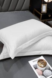 Ezysleep 100% Egyptian Cotton White Oxford Pillowcase Set - Size: Standard Pillow Case - thumbnail 2