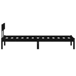 Berkfield Home Bed Frame Black Solid Wood Pine 90x200 cm - thumbnail 5