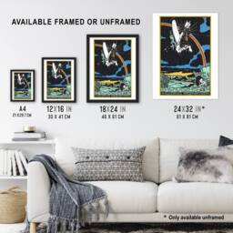 "Artery8 Rainbow Obstacle Plane Crash Moriz Jung Wall Art Poster Print - Size: W24"" x H32""" - thumbnail 3