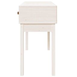 Berkfield Home Console Table White 114x40x75 cm Solid Wood Pine - Size: 114 x 40 x 75 cm - thumbnail 5