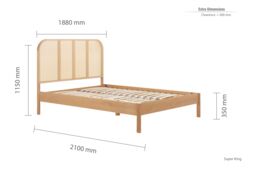 Birlea Rattan Bed Frame Margot Bedstead in Brown - Size: Super King - thumbnail 6
