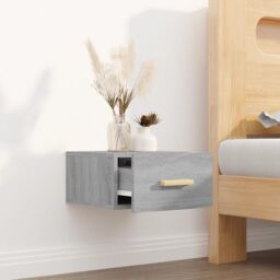 Berkfield Home Wall-mounted Bedside Cabinet Grey Sonoma 35x35x20 cm - Size: 35 x 35 x 20 cm - thumbnail 3