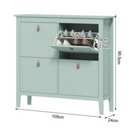 ERGOVEXA Modern 4-Drawer Shoe Cabinet, Green - thumbnail 2