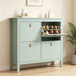 ERGOVEXA Modern 4-Drawer Shoe Cabinet, Green