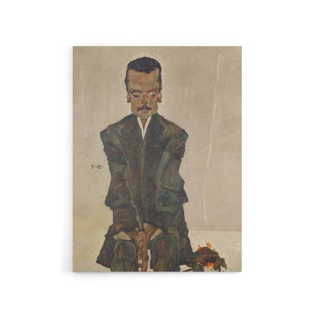 "Artery8 Portrait of the Publisher Eduard Kosmack Schiele Canvas Wall Art Print in Beige - Size: W12"" x H16""" - image 1