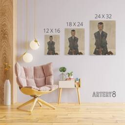"Artery8 Portrait of the Publisher Eduard Kosmack Schiele Canvas Wall Art Print in Beige - Size: W12"" x H16""" - thumbnail 4