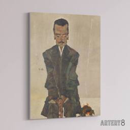 "Artery8 Portrait of the Publisher Eduard Kosmack Schiele Canvas Wall Art Print in Beige - Size: W12"" x H16""" - thumbnail 2