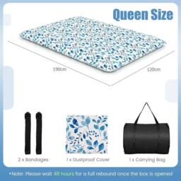SPETLEK Floor Mattress Futon Mattress 190 x 120 x 10cm-Blue in Blue - Size: Single - thumbnail 2