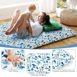 SPETLEK Floor Mattress Futon Mattress 190 x 120 x 10cm-Blue in Blue - Size: Single - thumbnail 5