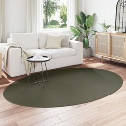 Berkfield Home Rugs Forest Green Polypropylene 160 x 230 cm Area Rug Oval - Size: Medium - thumbnail 3
