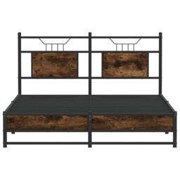 Berkfield Home Decorative Bed Frame without Mattress Smoked Oak 140x200 cm Engin in Brown - thumbnail 6