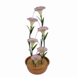 Primrose Potted Pink Lily Tiered Cascading Zinc Outdoor Garden Water Feature - thumbnail 4