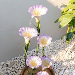 Primrose Potted Pink Lily Tiered Cascading Zinc Outdoor Garden Water Feature - thumbnail 2