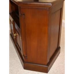 Lock Stock and Barrel Furniture Ltd Solid Pillar Corner TV Unit - Mahogany Wood - L53 x W109 x H67 cm in Brown - thumbnail 2
