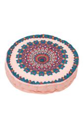 Living and Home Ethnic Geometric Round Tatami Seat Cushion in Pink - thumbnail 6