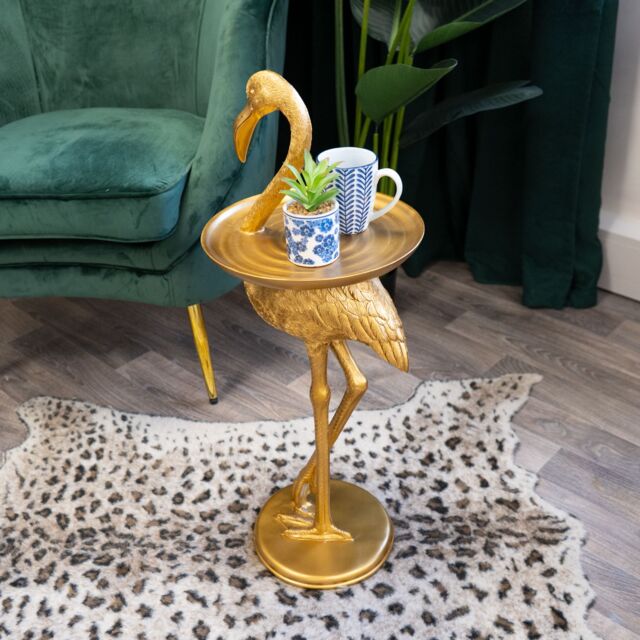 Madison & Mayfair Side Table Flamingo Antique Gold - image 1