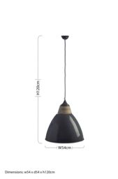 Orsina Large Grey Bell Shaped Pendant Light, Hanging Light for Dining Room or Kitchen, Ceiling Light Fixture in White - thumbnail 4