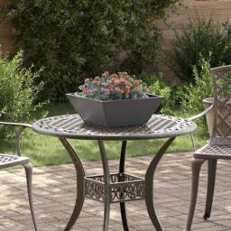 Berkfield Home Garden Bowl Planter Black 40x40x15 cm Steel - Size: 40 x 40 x 15 cm - thumbnail 2