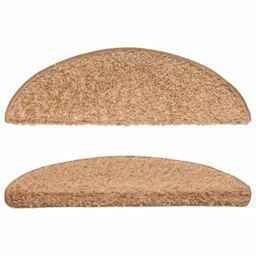 Berkfield Home Carpet Stair Treads 15 pcs Beige 56x17x3 cm - Size: Medium - thumbnail 4