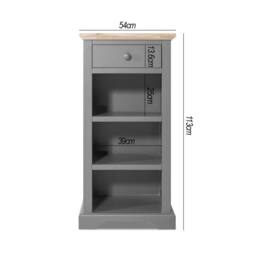 Statement Furniture Florence Tallboy with Drawer & 3 Storage Baskets in Light Grey - thumbnail 4