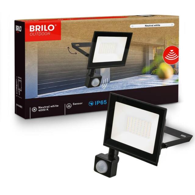 BRILONER Black LED Floodlight Outdoor Wall Light Motion Sensor Security IP65 - image 1