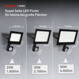 BRILONER Black LED Floodlight Outdoor Wall Light Motion Sensor Security IP65 - thumbnail 8