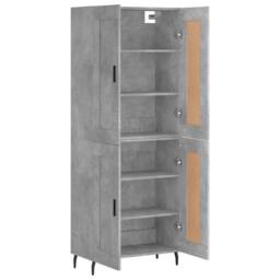 Berkfield Home Highboard Concrete Grey 69.5x34x180 cm Engineered Wood - thumbnail 4