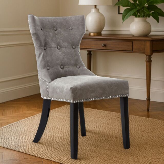 Orsina Grey Velvet Chair, Enchanting Sleep Chair, Easy to Assemble Borg Chair, Comfy Dining Chair - image 1