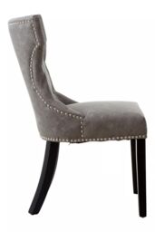 Orsina Grey Velvet Chair, Enchanting Sleep Chair, Easy to Assemble Borg Chair, Comfy Dining Chair - thumbnail 3