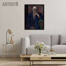 "Artery8 1950 Self Portrait With Cigarette Beckmann Black Framed Canvas Art - Size: W12"" x H16""" - thumbnail 3
