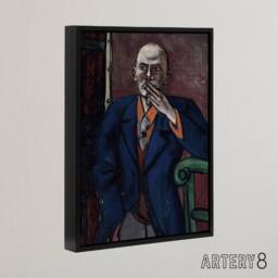 "Artery8 1950 Self Portrait With Cigarette Beckmann Black Framed Canvas Art - Size: W12"" x H16""" - thumbnail 2