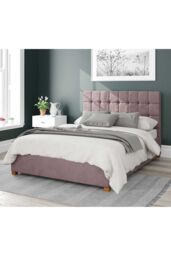 Aspire Sinatra Upholstered Ottoman Storage Bed, Plush Velvet Fabric in Rose - Size: Double - thumbnail 1
