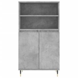 Berkfield Home Highboard Concrete Grey 60x36x110 cm Engineered Wood - Size: 60 x 36 x 110 cm - thumbnail 6