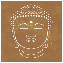 Berkfield Home Garden Wall Decoration 55x55 cm Corten Steel Buddha Head Design in Brown - thumbnail 4